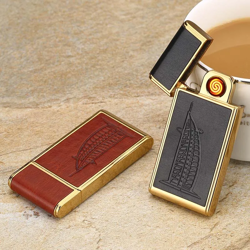 Модная Зажигалка для сигарет ветрозащитная зарядка Usb креативные зажигалки