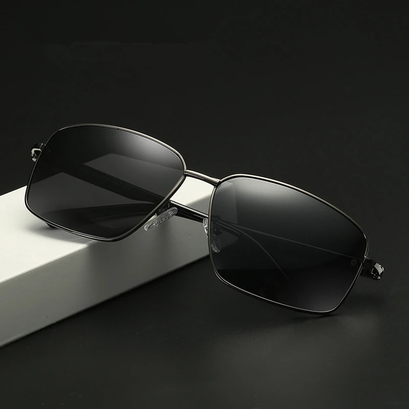 Классические мужские поляризованные солнцезащитные очки в металлической оправе