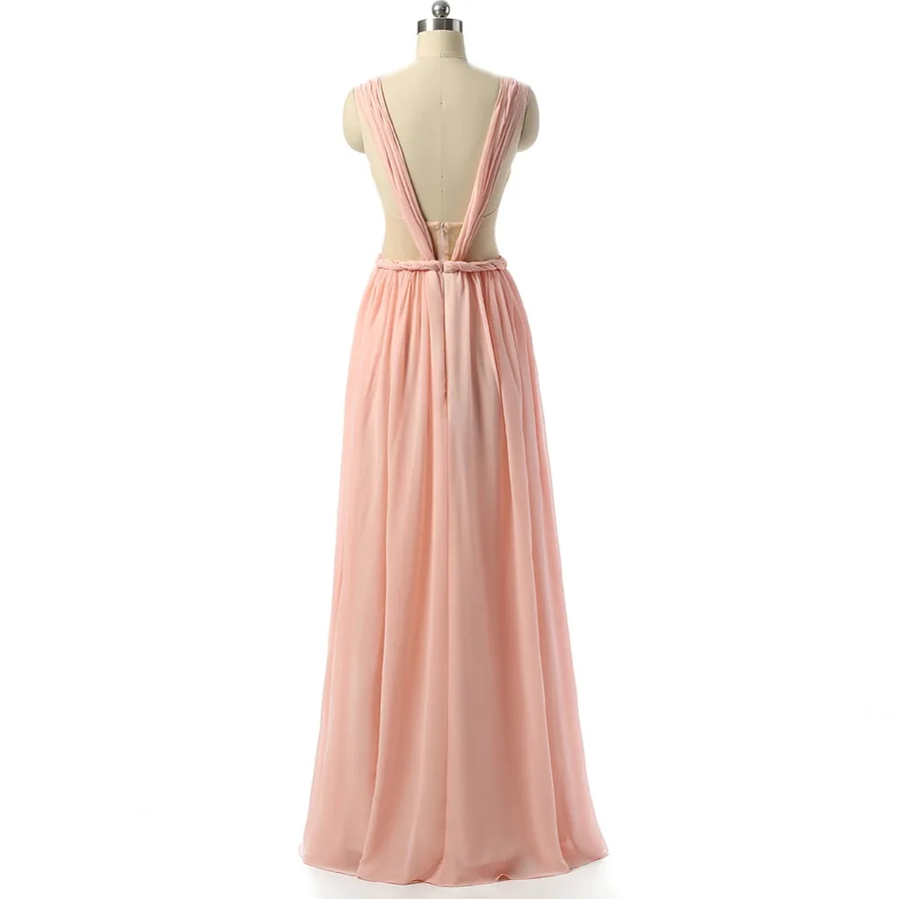 Женское платье подружки невесты розовое элегантное из джерси с лямками на плечах