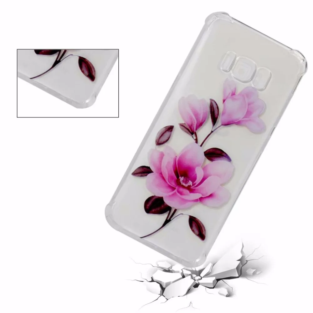 Четыре угла предотвращения Мягкие силиконовые с рисунком для Samaung Galaxy s5/6/7 edge s8/9