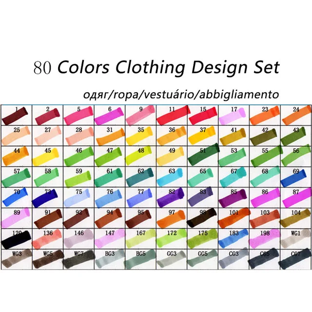 80 Clothing set TOUCHNEW 168 цветов Высокое качество художественные Маркеры Набор ручек двойная головка эскиз Маркеры Ручка для рисования маркеры манги комические товары для рукоделия - Цвет: 80 Clothing set