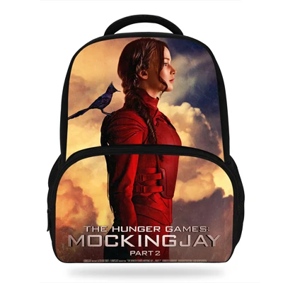 N14E3346 14 дюймов крутой фильм принт рюкзак Голодные игры Mockingjay сумка для детей Мальчики Девочки Студенты повседневные сумки для детей - Цвет: N14E3346