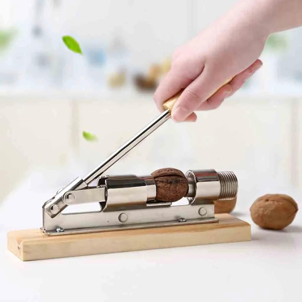 Щелкунчик из нержавеющей стали с деревянной ручкой многофункциональный гайки