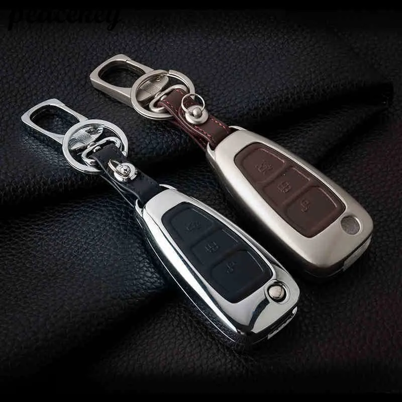 Чехол для ключей из кожи стайлинга автомобиля Ford Focus 2 3 ST Mondeo Kuga Fiesta Ecosport Ranger Escape Key