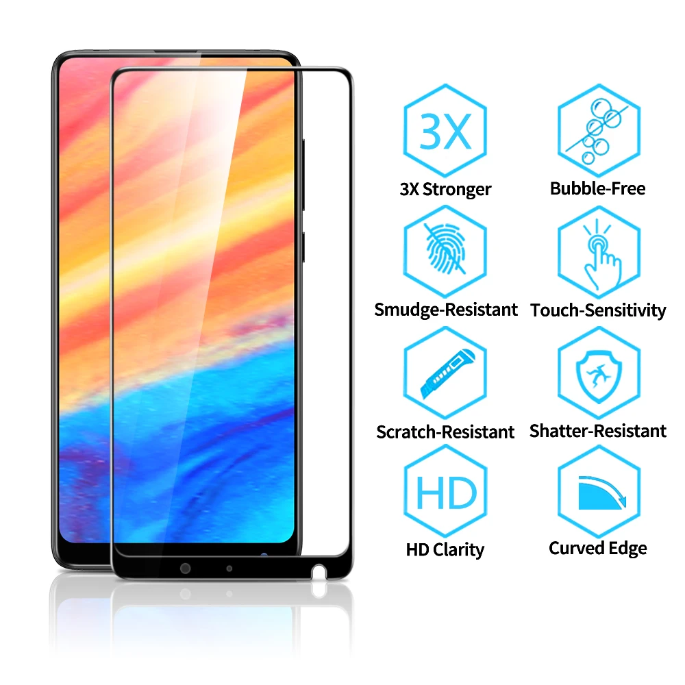 WZH для xiaomi mi mix 2 2S закаленное стекло 3D 9H анти Blu Ray полное покрытие экрана телефона