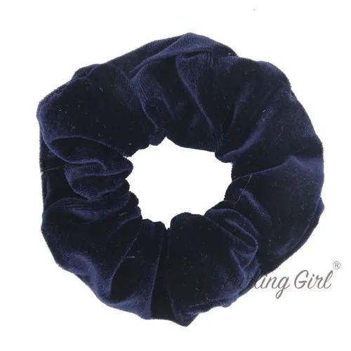 Navy Blue Меховые резинки для волос Gilr, 1 шт., большие размеры, корейские Бархатные резинки для волос, держатель для хвоста, Пело, резинка для волос с хвостом пони - Цвет: Navy Blue