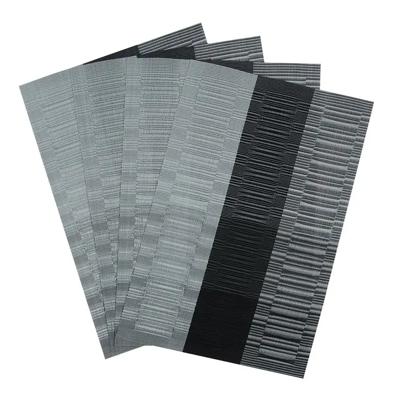 A-Grey and Black Topfinel набор из 4 ПВХ бамбуковых пластмассовых столовых приборов для обеденного стола runner постельное белье коврик для кухни аксессуары чашки вина коврик - Цвет: A-Grey and Black