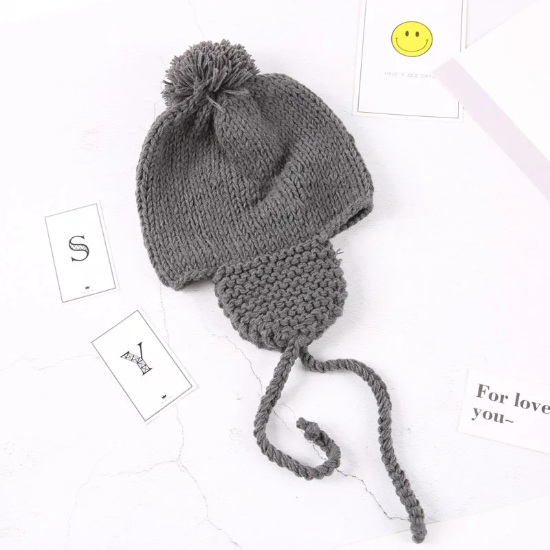 Зимняя теплая вязаная шапка для маленьких мальчиков и девочек крючком 2018|Мужская