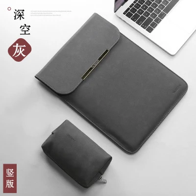 Scrub dark gray s3 Водонепроницаемый из искусственной кожи для ноутбука сумка для ноутбука 15,6 14 для Macbook Air 13 Чехол Pro 11 12 13,3 15 МАТОВЫЕ пакеты для Xiaomi Mi Тетрадь 13,3 - Цвет: Scrub dark gray s3