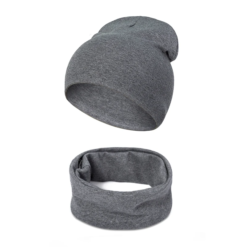 dark grey 1 DMROLES детская шапочка из хлопка, 2 шт., детские вязаные шапочки, шарф для девочек и мальчиков, детская шапка, шарф, комплект для маленьких девочек, шапочки реквизит для фотосессии - Цвет: dark grey 1
