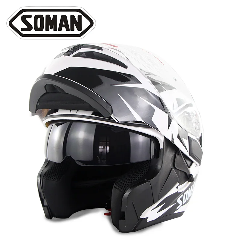Новое поступление DOT одобрение Soman 955 SkyEye уличные мотоциклетные двойные линзы