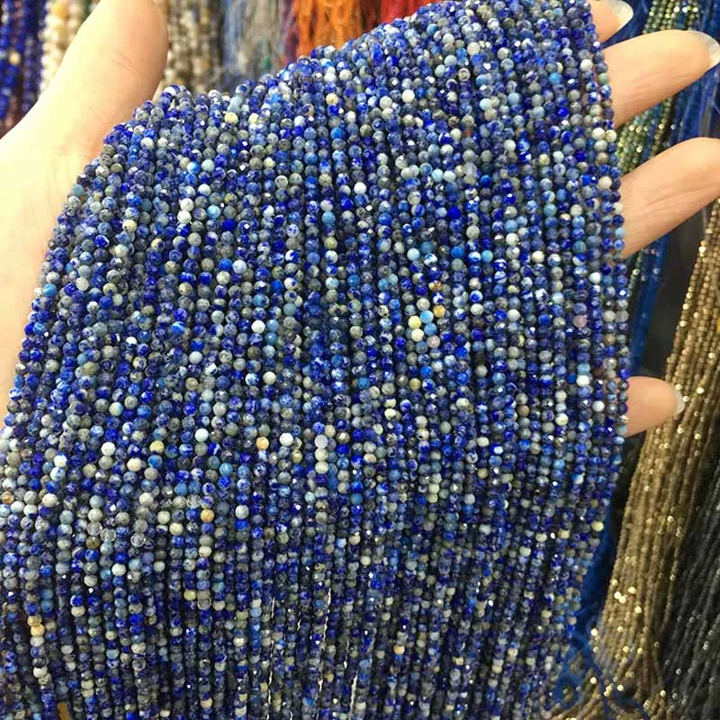 Sodalite7 Маленькие бусины из натурального камня, бусины из натурального граната, апатит 2 мм, разделенные бусины для изготовления ювелирных изделий, ожерелье, браслет своими руками - Цвет: Sodalite7