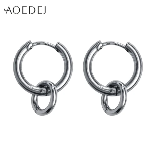 1 Pair AOEDEJ панк серебряные серьги-кольца для мужчин и женщин 1 пара корейские круглые серьги ювелирные изделия новые мужские серьги обруч ювелирные изделия аксессуары Подарки - Окраска металла: 1 Pair