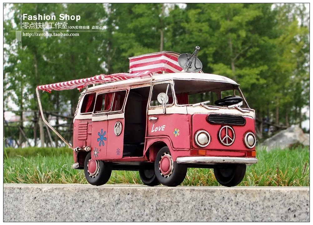 Винтажная модель автомобиля 1966 camper RV модель автобуса Ретро классическое украшение автомобиля подарочные украшения для дома и столовой