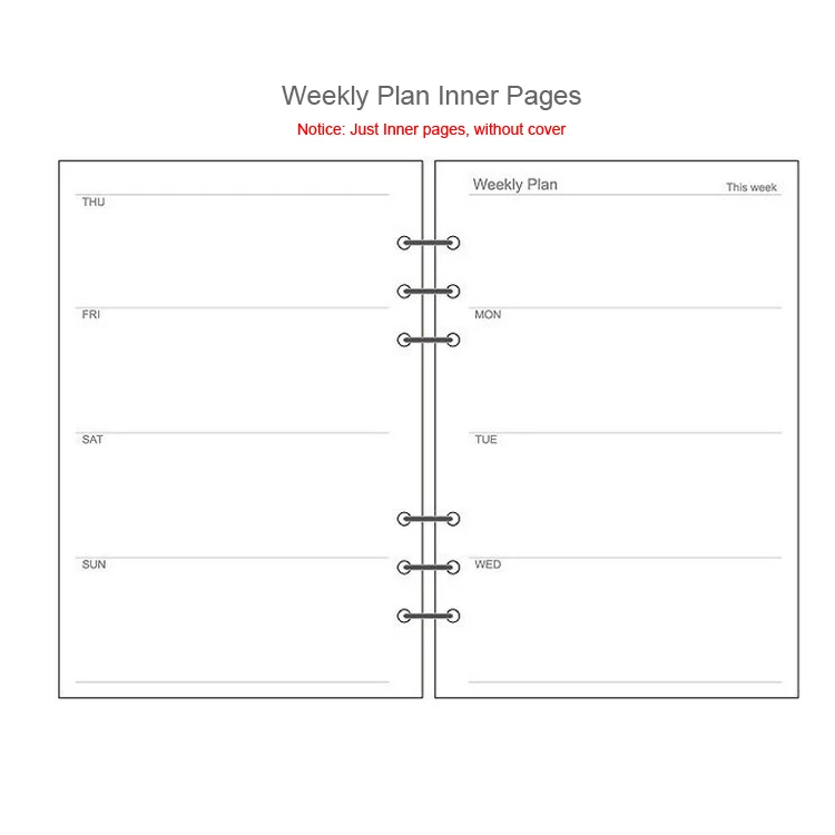 Weekly Plan Креативный цветной блокнот формата А5, А6, А7, Матовая Обложка, спиральный дневник, планировщик, бумажный блокнот, категория, страницы, канцелярские принадлежности - Цвет: Weekly Plan