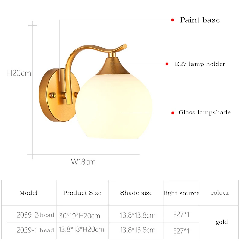 New Creative Single/Double Heads Round Ball Wall Lamp Modern Minimalist Gold E27 Light For Bedroom Corridor Hotel Bar Decor | Лампы и