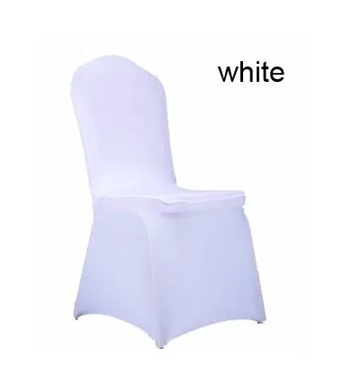 

100 PCS Stretch Elastic Universal White Spandex Wedding Chair Covers Weddings Party Banquet Hotel Lycra Polyester Chair Cover