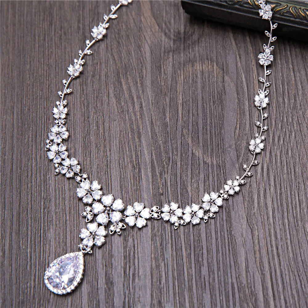 Роскошные комплекты ювелирных изделий из Кубического циркония цветочное