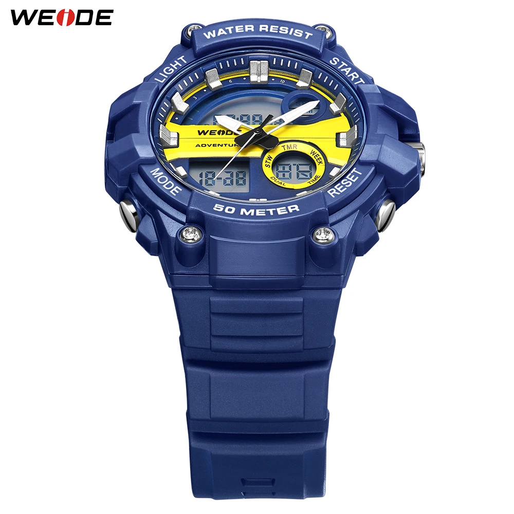 WEIDE Новые Модные мужские спортивные часы кварцевые аналоговые светодиодные