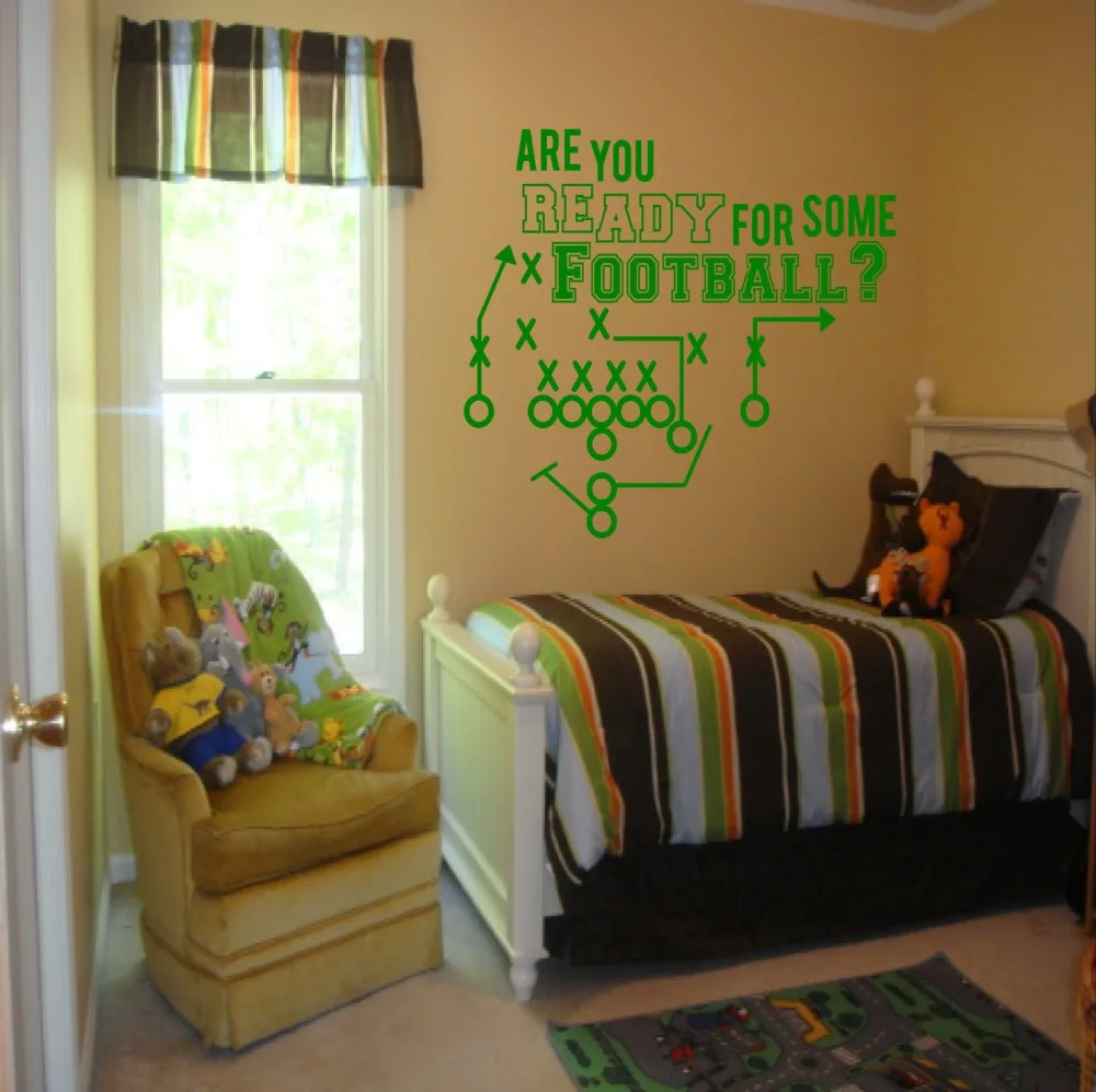 Съемный Цитата Спортивная наклейка-Готовы ли вы по какой-то футбола для