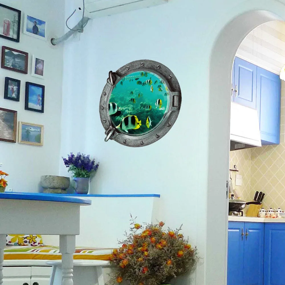 Новая Фантастическая подводная лодка портолеты рыба съемная виниловая наклейка