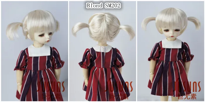 JD387 1/12 1/8 1/6 милый два пони BJD синтетический мохеровый парик Размер 3-4 дюйма 5-6 дюймов 6-7 дюймов мягкие волосы Стиль Мода куклы аксессуары