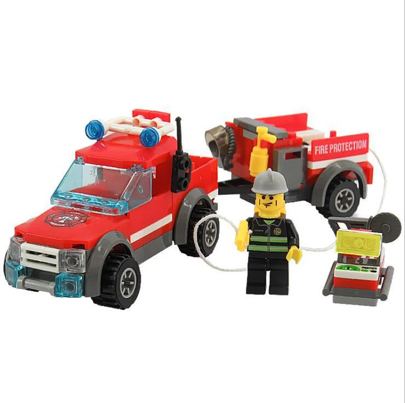 8051 Building Blocks Fire Station Model Compatible Legoings City Bricks Block ABS Plastic Educational Toys For Children | Игрушки и