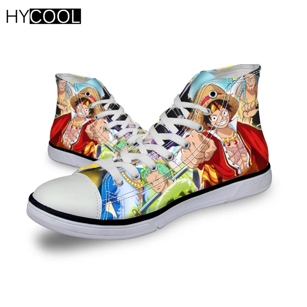 HYCOOL, аниме, одна штука, новинка, детская обувь для скейтбординга, обезьяна, D, Луффи, детские кроссовки, спортивная обувь для мальчиков, дышащая парусиновая обувь - Цвет: T0360AT