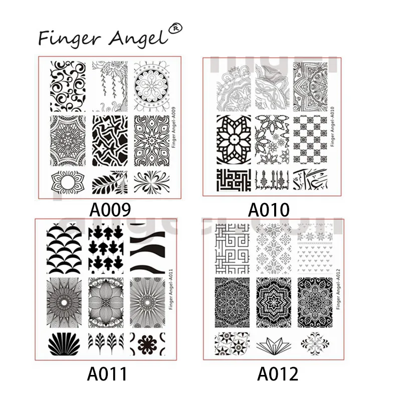 Finger Angel 1 шт. пластины для штамповки ногтей штамп изображения пластины Ловец снов Линия Дизайн DIY квадратный геометрический металлический шаблон для ногтей