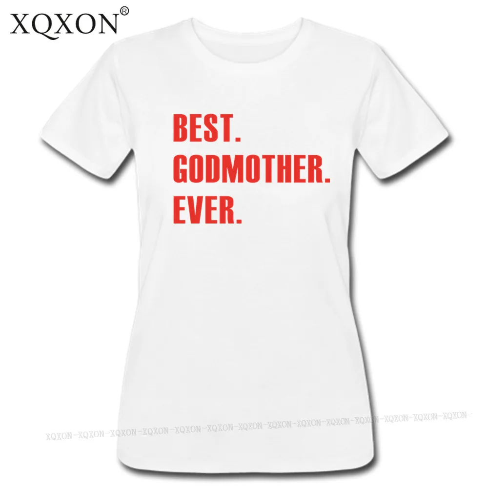 Женская футболка с коротким рукавом XQXON летняя из 100% хлопка надписью Best Godmother Ever