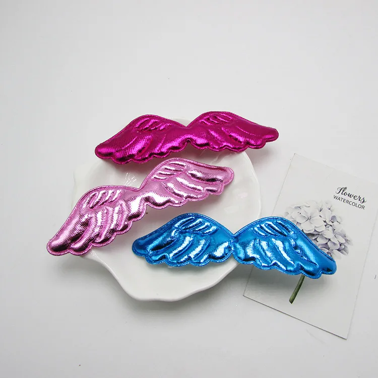

50pcs Handmade Fashion Cute Glitter Angel Wings DIY Parts Solid PU Leather Wings Birthday DIY Decoration DIY Hair Accessories
