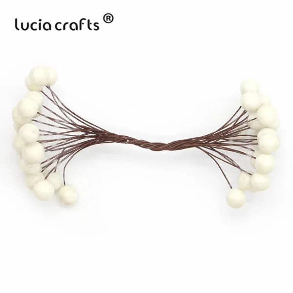 Распродажа! Lucia crafts 1 букет/5 букетов 10 мм Пена Искусственные фрукты тычинки Рождественский Декор DIY Подарочная коробка букет A0506 - Цвет: white  1 bouquet