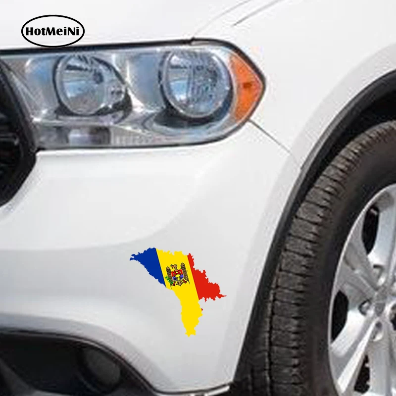 HotMeiNi 13 см x 11 автомобильный Стайлинг молдавский силуэт флаг бампер наклейка карта