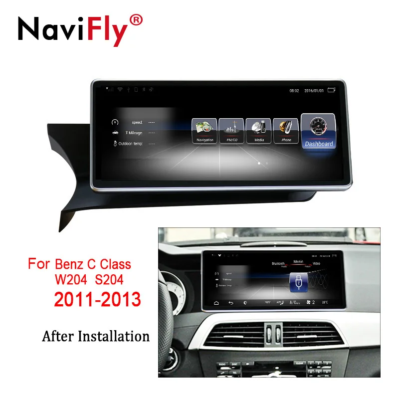 NaviFly 10,25 ''HD полный сенсорный экран автомобильный видео плеер gps навигатор для Benz C Class W204 2011-2013 с 3g ram 32G rom 4G LTE