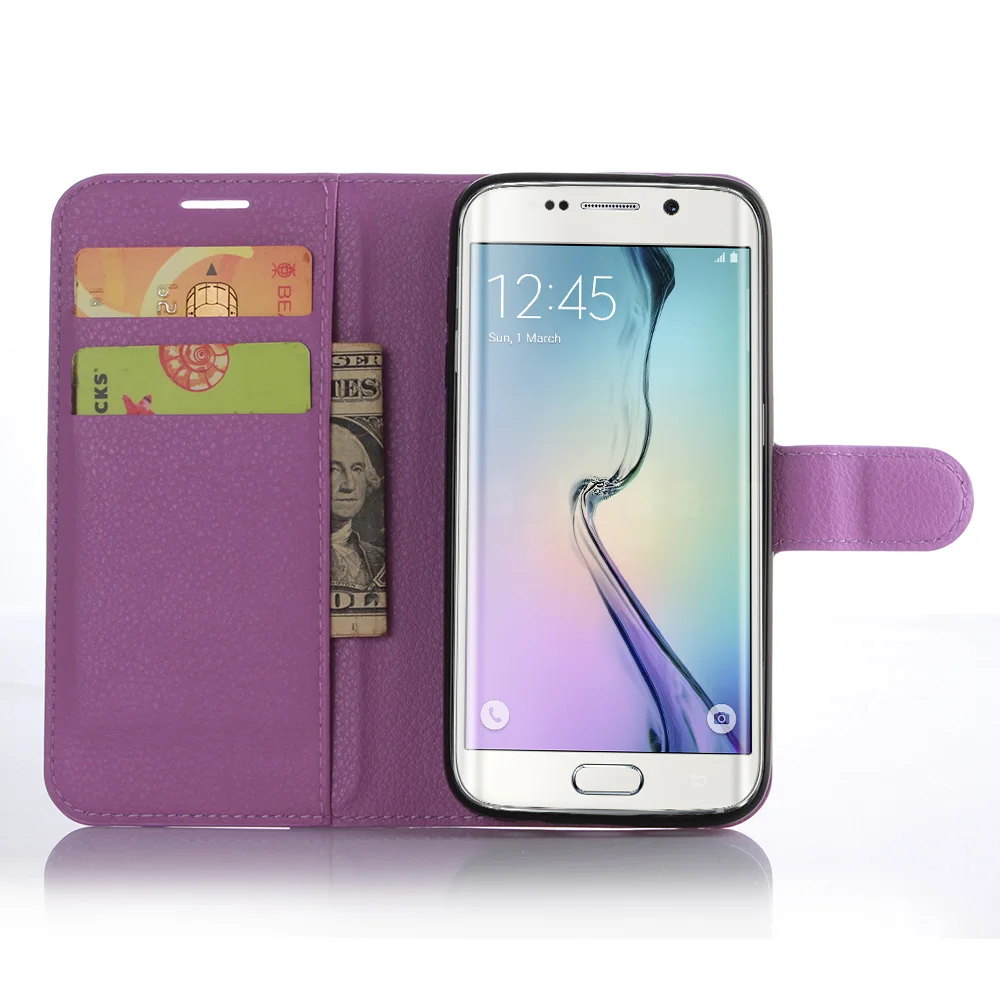 Для Samsung Galaxy S7 Edge S6 J3 J5 J7 A5 A3 A7 2016 Grand Prime S5 роскошный Флип PU личи кожаный бумажник с