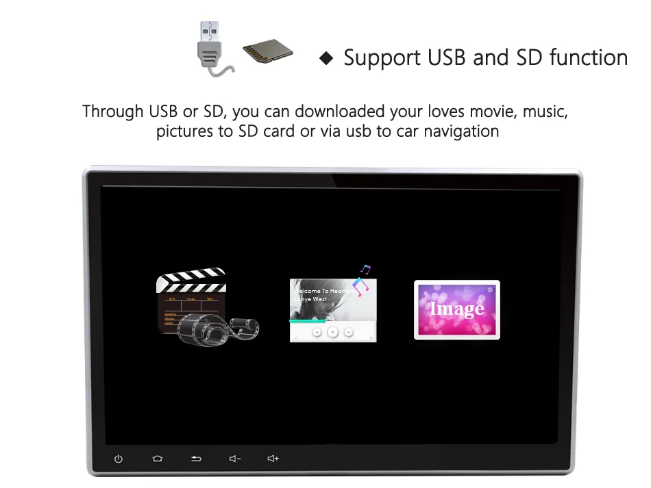 Eunavi 10,1 ''2 Din Универсальный Android 9,0 автомобильный dvd-плеер радио gps навигация Bluetooth USB головное устройство 2G ram 1024*600 большой экран