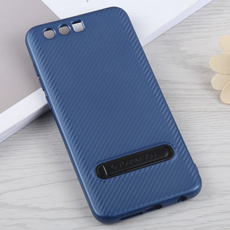 Тонкий чехол TOTUDESIGN из углеродного волокна и ТПУ для Huawei Honor 9 с держателем |