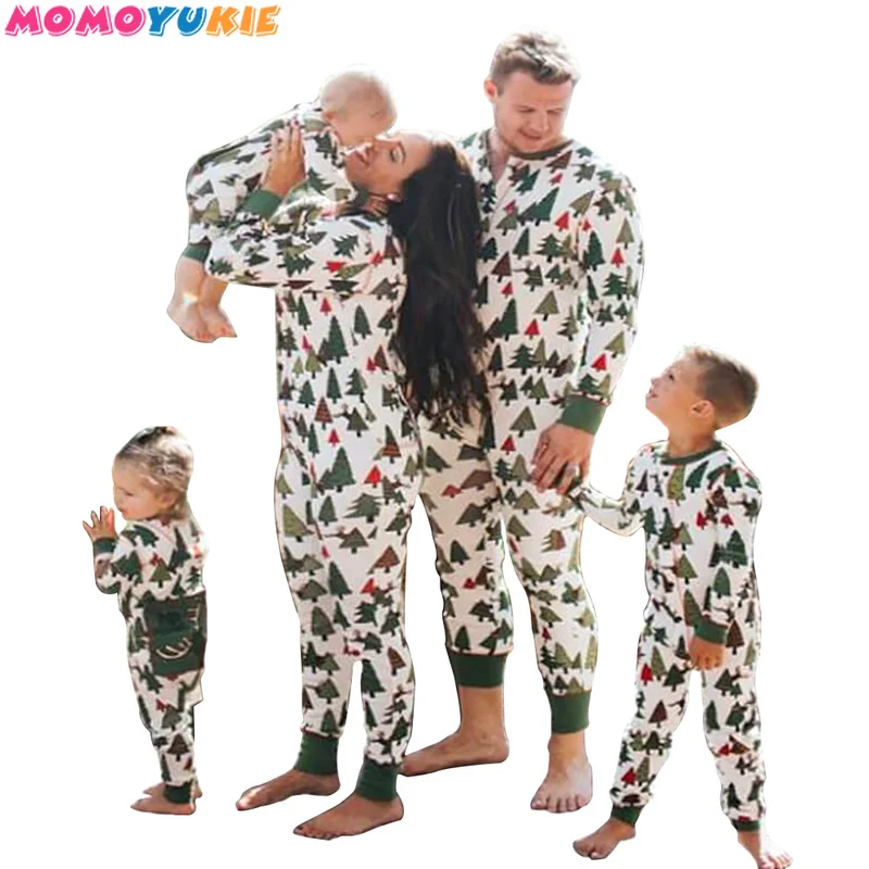 2018 Семейные рождественские пижамы Теплый комплект для взрослых и детей мама