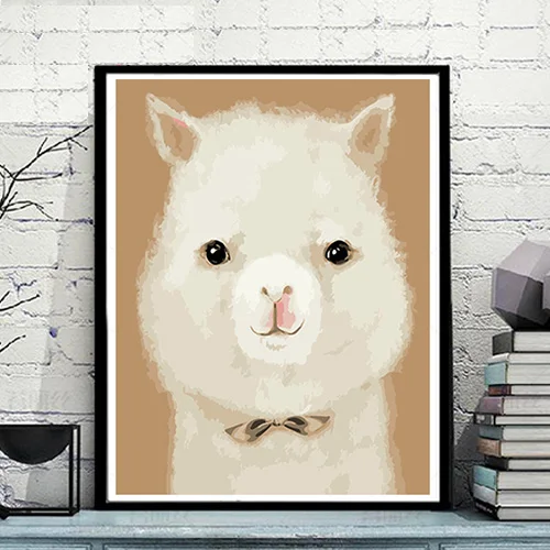 Милая масляная живопись по номерам Альпака сделай сам цифровая картина маслом на