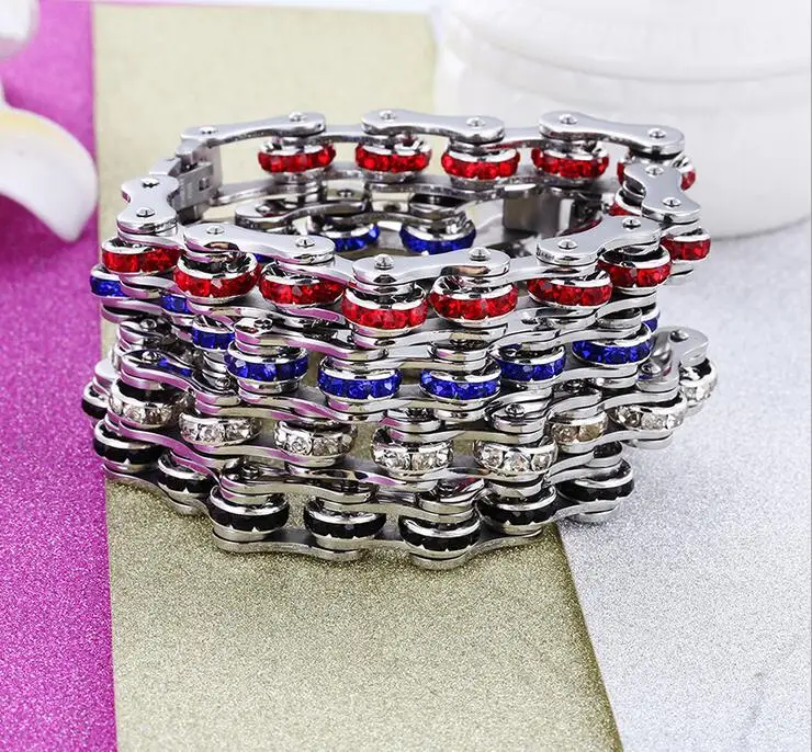 Женские мужские черные браслеты с кулоном в виде велосипеда синий 316L нержавеющая