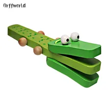 Orff world в форме крокодила деревянные кастаньеты детский музыкальный инструмент мультфильм ребенок музыкальное образовательное оборудование игрушка погремушка игрушка