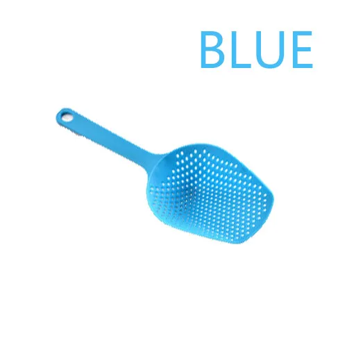 BLUE Сито для овощей кулинарные лопаты Овощной картофель фри ситечко Совок нейлоновая ложка большой дуршлаг фильтр для супа кухонные инструменты - Цвет: BLUE