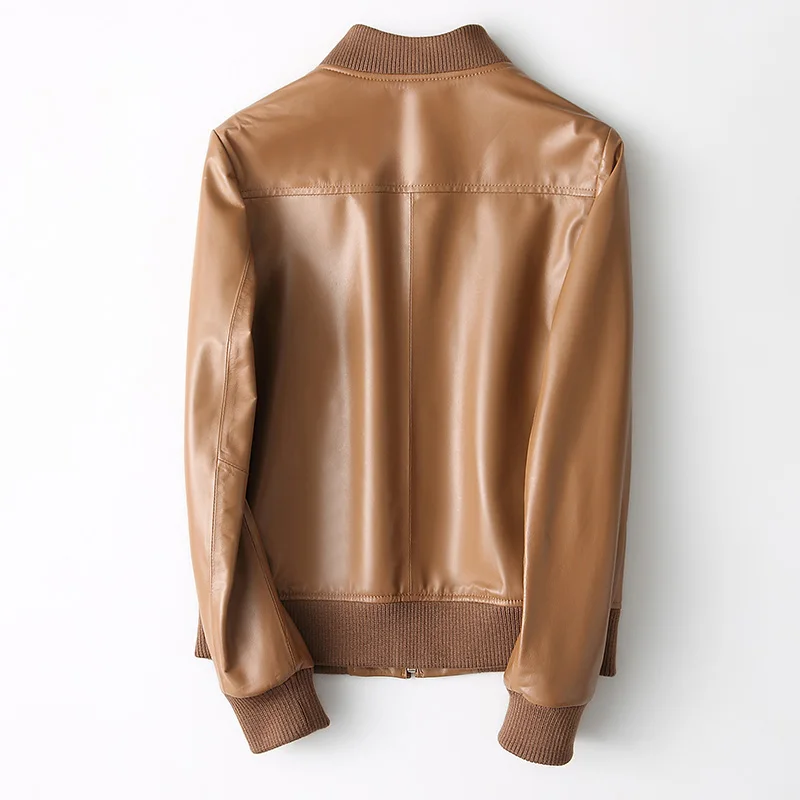 Куртка из натуральной кожи осенне зимнее пальто женская одежда 2021 бейсбольная
