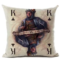 P051a Ретро серии Poker Card queen King льняная Подушка Наволочка для декора дома наволочка almofadas cojines - Цвет: P051a