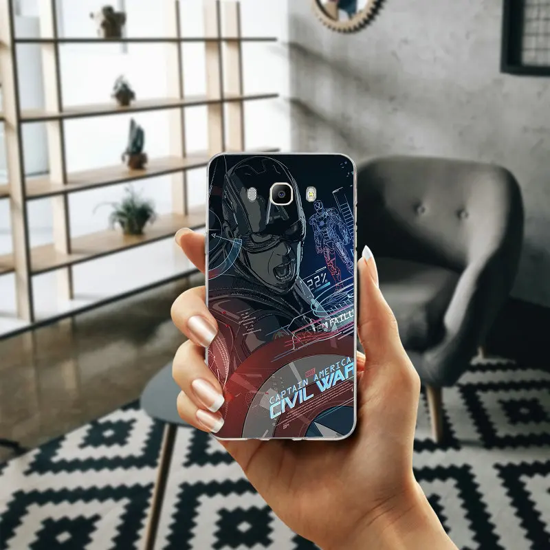 Капитан Америка мягкие силиконовые чехлы для телефона Samsung Galaxy J5 J7 J3 J2 J1 2016 A7 A5 A3 2017