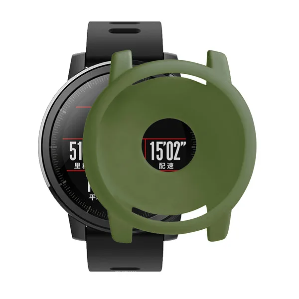 Army Green Защитный чехол для Xiaomi Huami Amazfit 2/2 S Stratos Full Frame мягкий силиконовый защитный чехол для новых часов 2 stratos - Цвет: Army Green