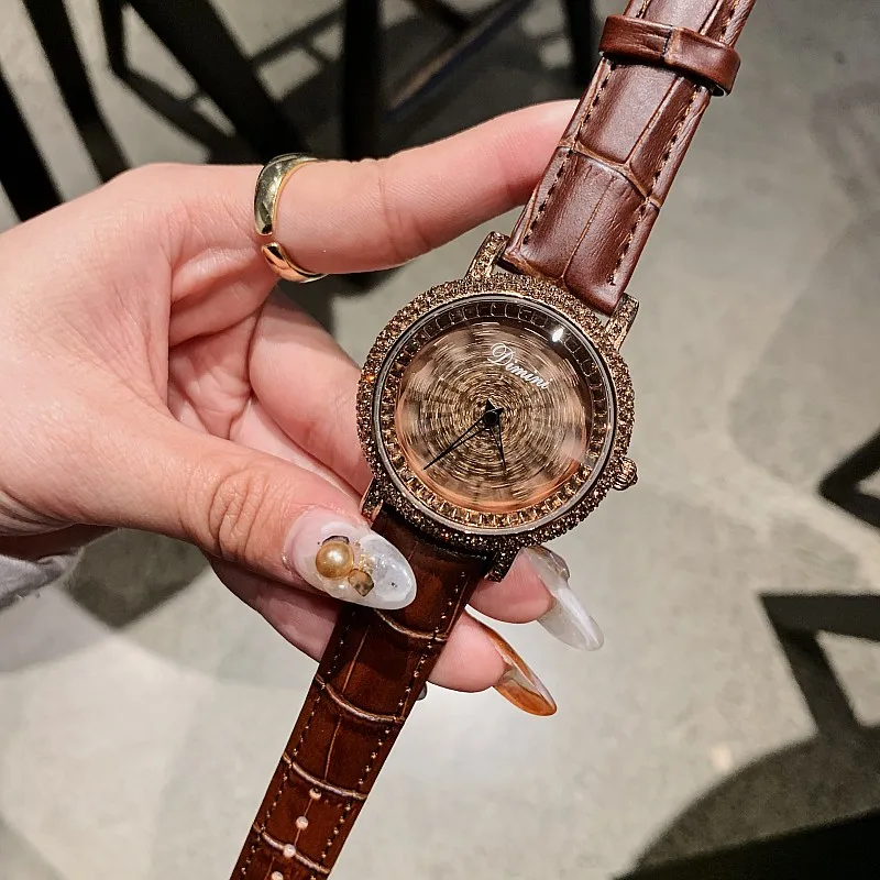 

Diamond Luxury Women Watches Rotation Dial Crystal Ladies Watch Waterproof Flower wrist watch for women clock relogio feminino