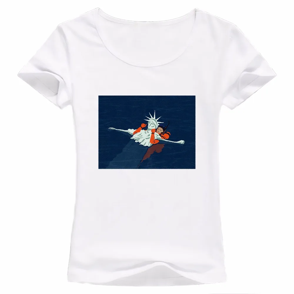 Diver сохранить Статуя Свободы Модернизм живопись футболка femme новая белая