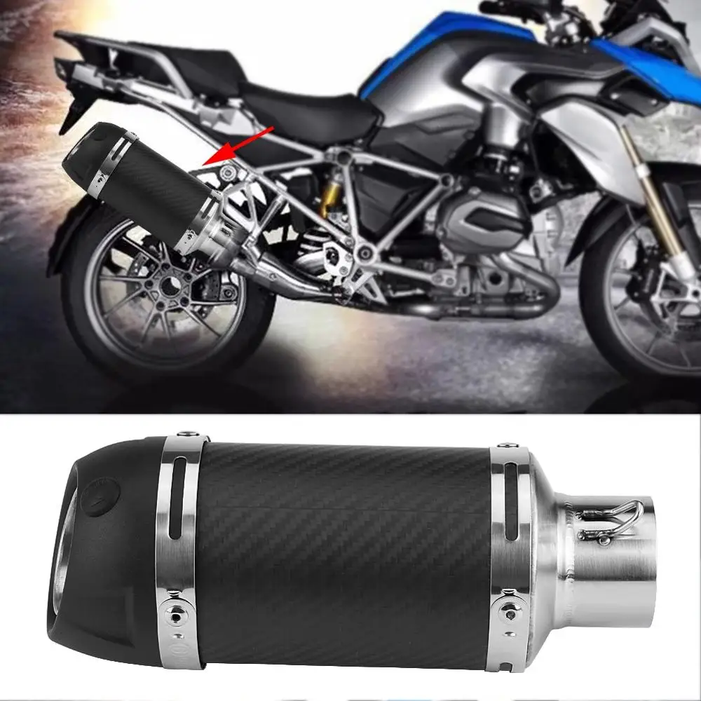 

New 51mm Universal Motorcycle Modified Exhaust Muffler Pipe with DB Killer Real Matte Carbon Fiber