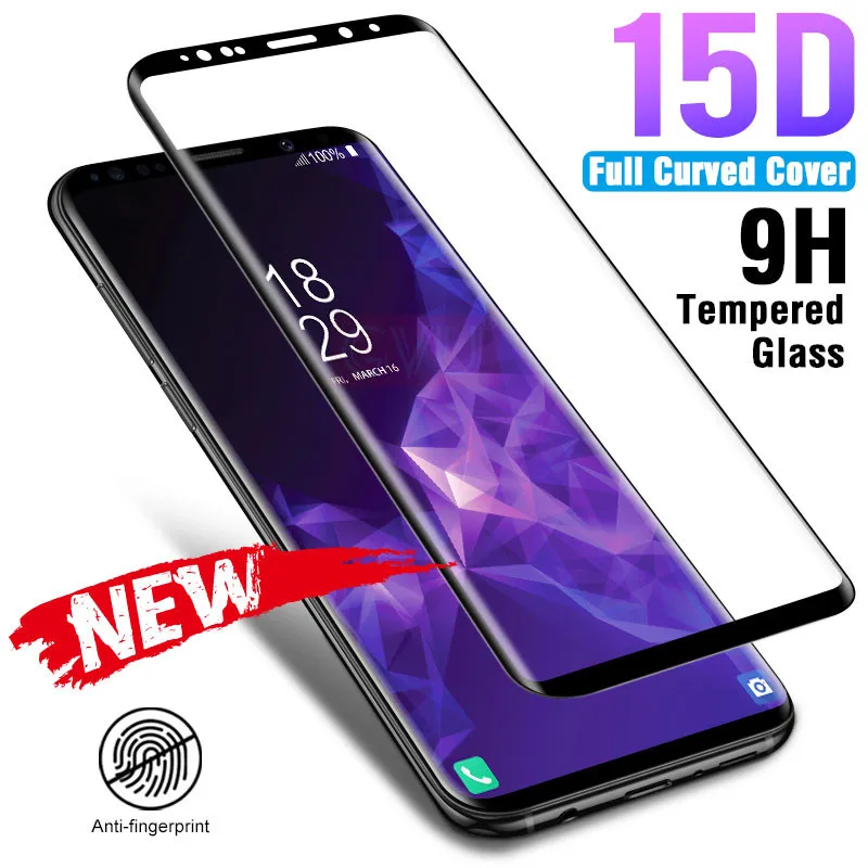 

Закаленное стекло для Samsung Galaxy S8, S9 Plus, Note 8/9, S7, S6 Edge, 15D 9H с полным покрытием